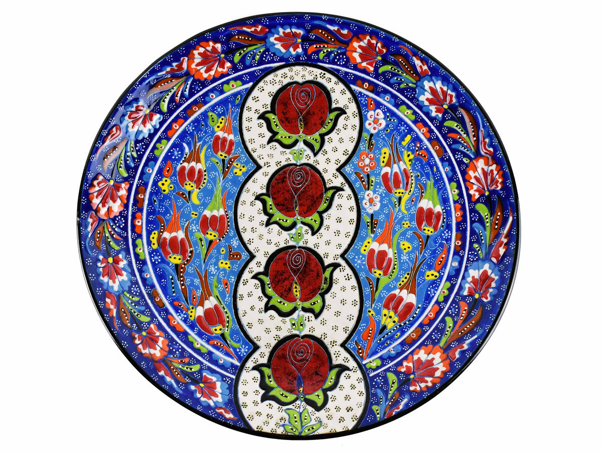 30 cm Turkish Plate Flower Collection Blue Ceramic Sydney Grand Bazaar 3 