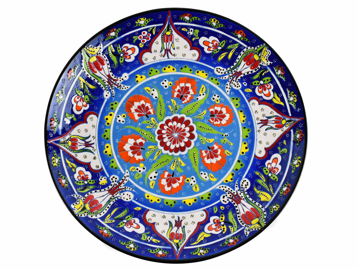 30 cm Turkish Plate Flower Collection Blue Ceramic Sydney Grand Bazaar 4 