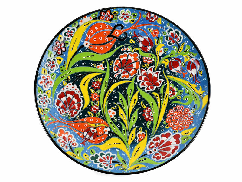 30 cm Turkish Plate Flower Collection Light Blue Ceramic Sydney Grand Bazaar 2 