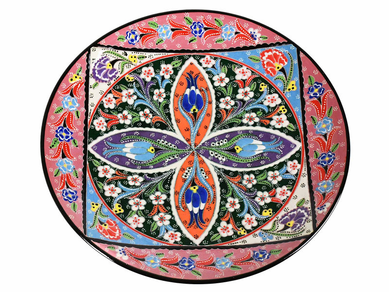 30 cm Turkish Plate Flower Collection Pink Ceramic Sydney Grand Bazaar 