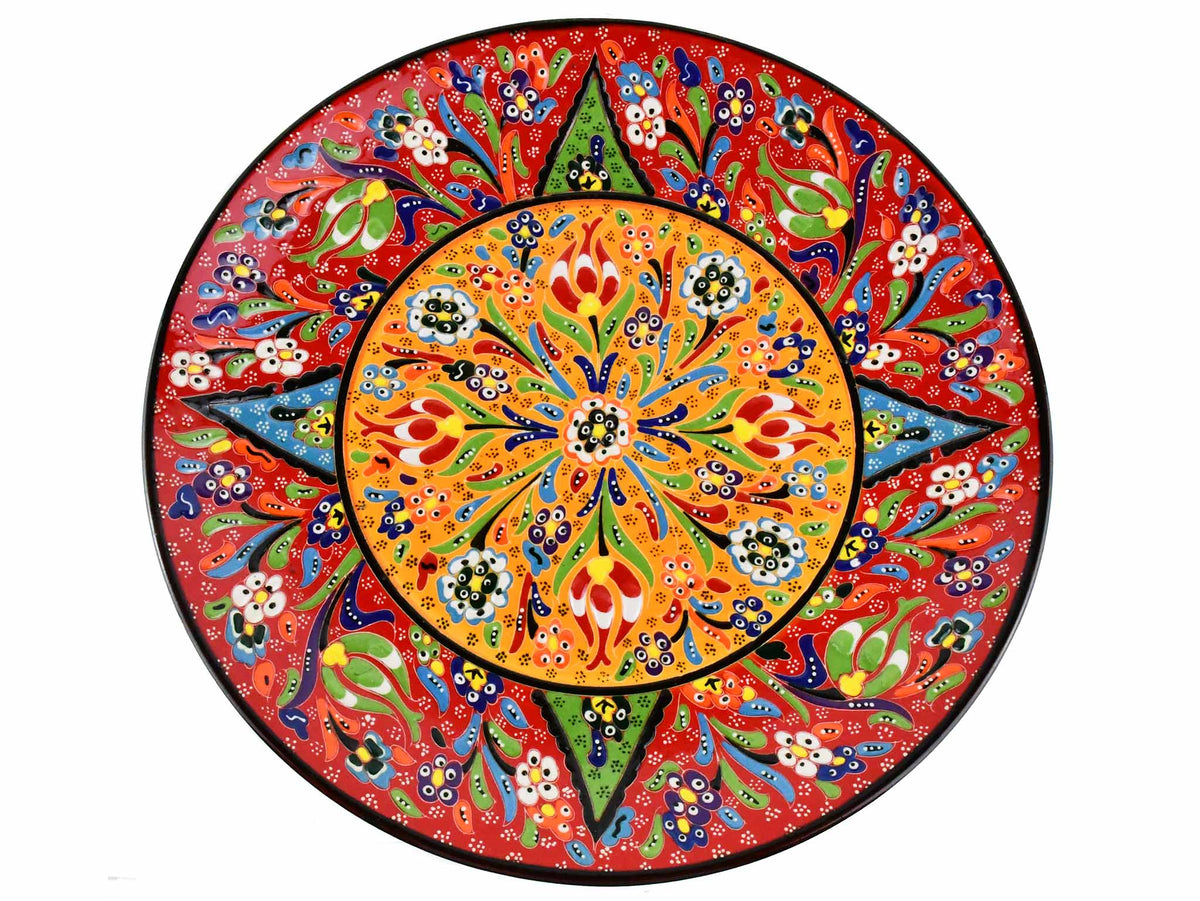 30 cm Turkish Plate Flower Collection Red Ceramic Sydney Grand Bazaar 2 