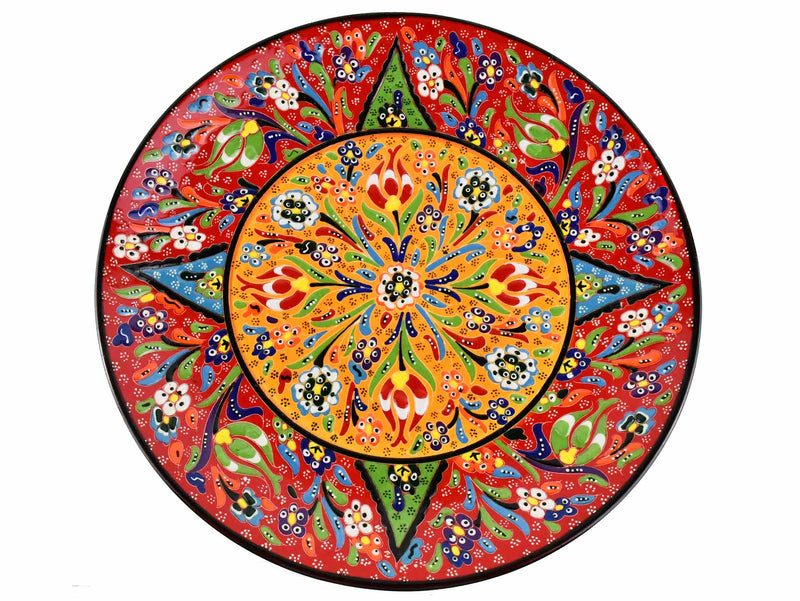 30 cm Turkish Plate Flower Collection Red Ceramic Sydney Grand Bazaar 2 