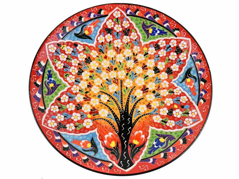 30 cm Turkish Plate Flower Collection Red Ceramic Sydney Grand Bazaar 3 
