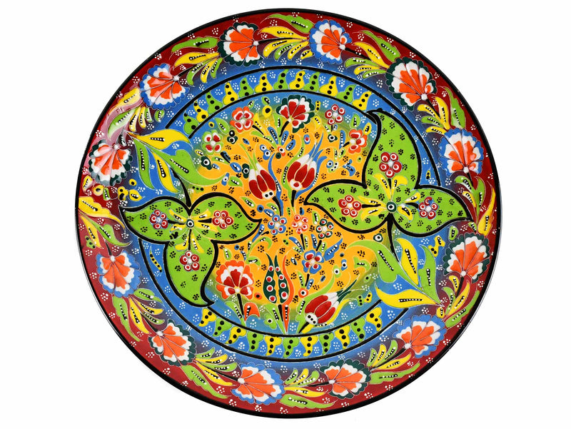 30 cm Turkish Plate Flower Collection Red Ceramic Sydney Grand Bazaar 2 