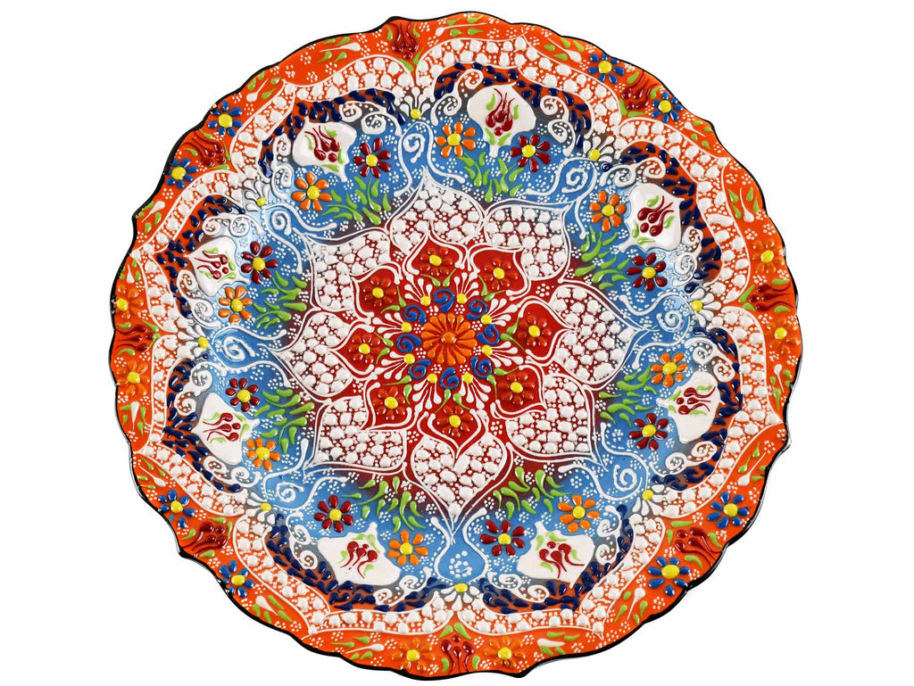 30 cm Turkish Plate New Lace Collection Orange Ceramic Sydney Grand Bazaar 