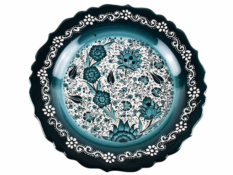 30 cm Turkish Plate New Millenium Collection Green Ceramic Sydney Grand Bazaar 1 