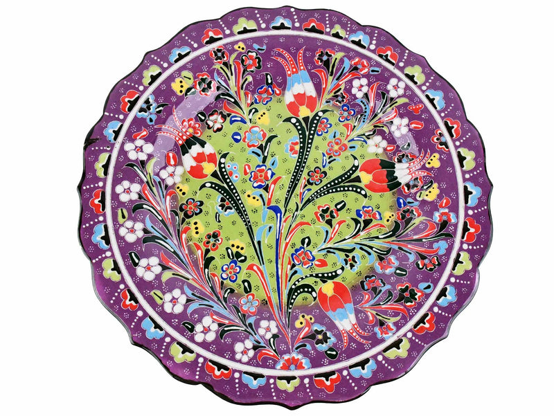 30 cm Turkish Plate Special Flower Collection Purple Ceramic Sydney Grand Bazaar 1 