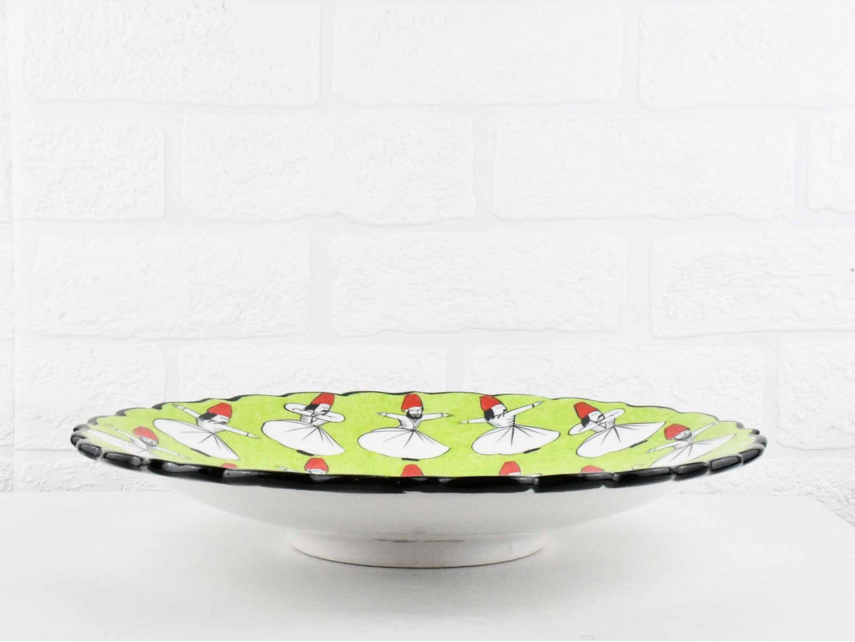 30 cm Turkish Plate Whirling Dervish Collection Light Green Ceramic Sydney Grand Bazaar 