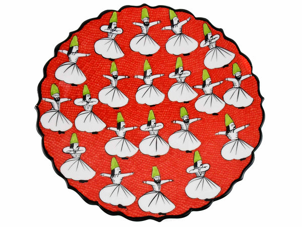 30 cm Turkish Plate Whirling Dervish Collection Red Ceramic Sydney Grand Bazaar 