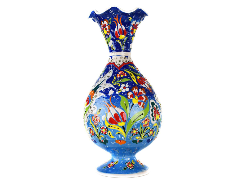 30 cm Turkish Vase Flower Blue Ceramic Sydney Grand Bazaar 