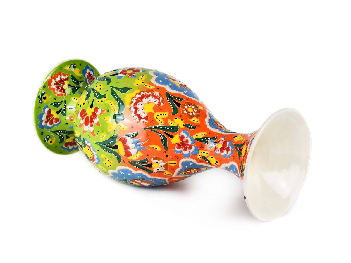 30 cm Turkish Vase Flower Orange Light Green Ceramic Sydney Grand Bazaar 