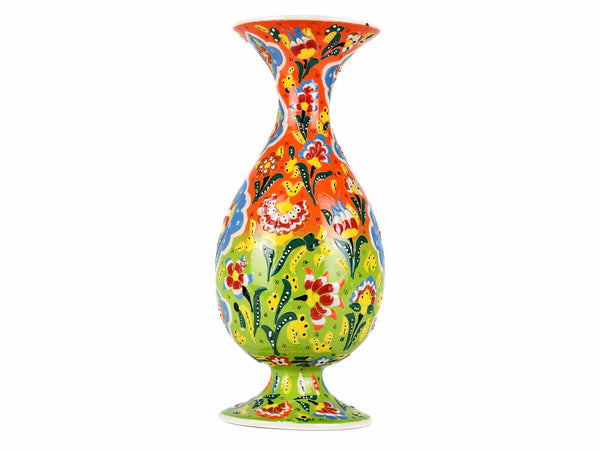 30 cm Turkish Vase Flower Orange Light Green Ceramic Sydney Grand Bazaar 