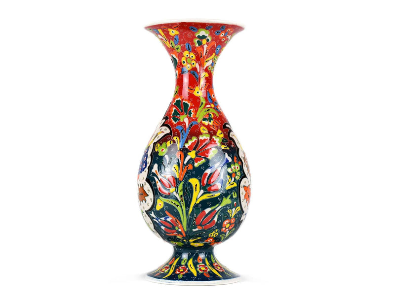 30 cm Turkish Vase Flower Red Green Design 1 Ceramic Sydney Grand Bazaar 