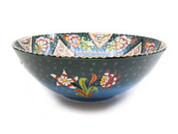 30 cm Turkish Bowls Flower Green Blue