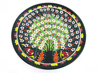 turkish plate round tree of life green large