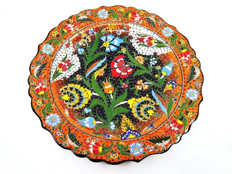 Turkish flower plate orange colour