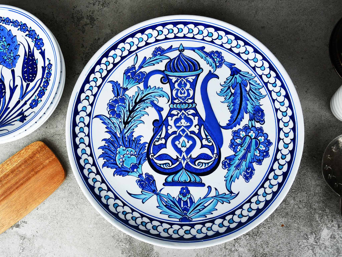 33 cm Turkish Plate Blue Iznik Collection Design 10 Ceramic Sydney Grand Bazaar 