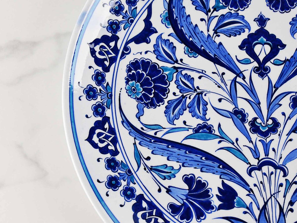 33 cm Turkish Plate Blue Iznik Collection Design 12 Ceramic Sydney Grand Bazaar 