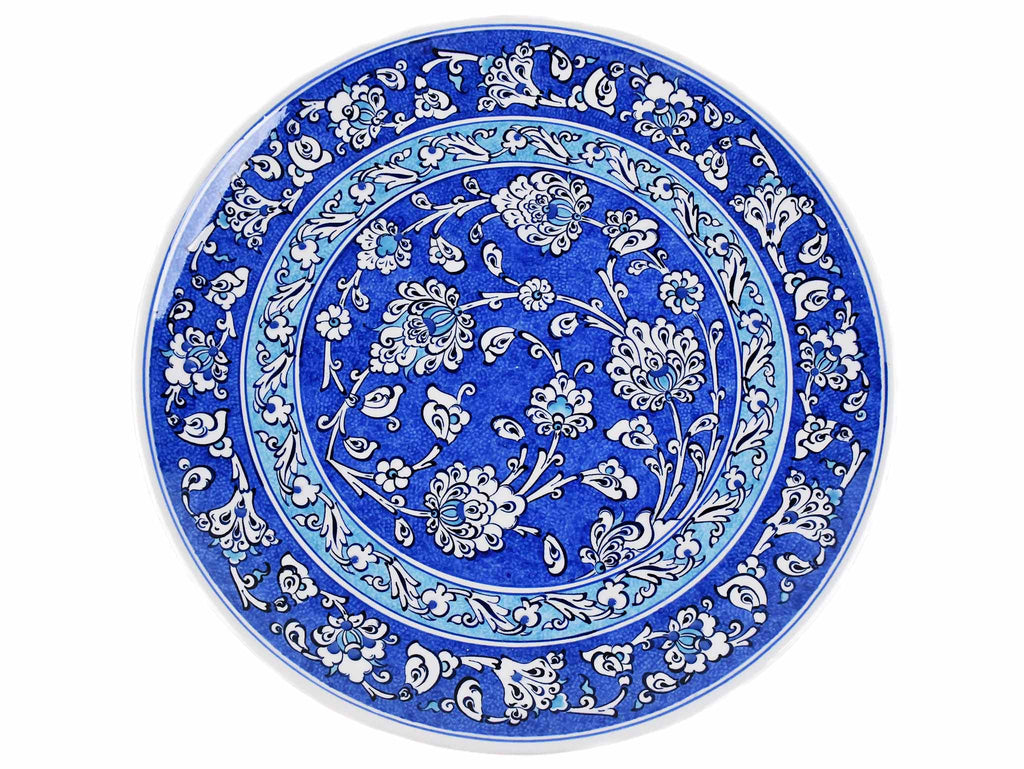 33 cm Turkish Plate Blue Iznik Collection Design 14 Ceramic Sydney Grand Bazaar 