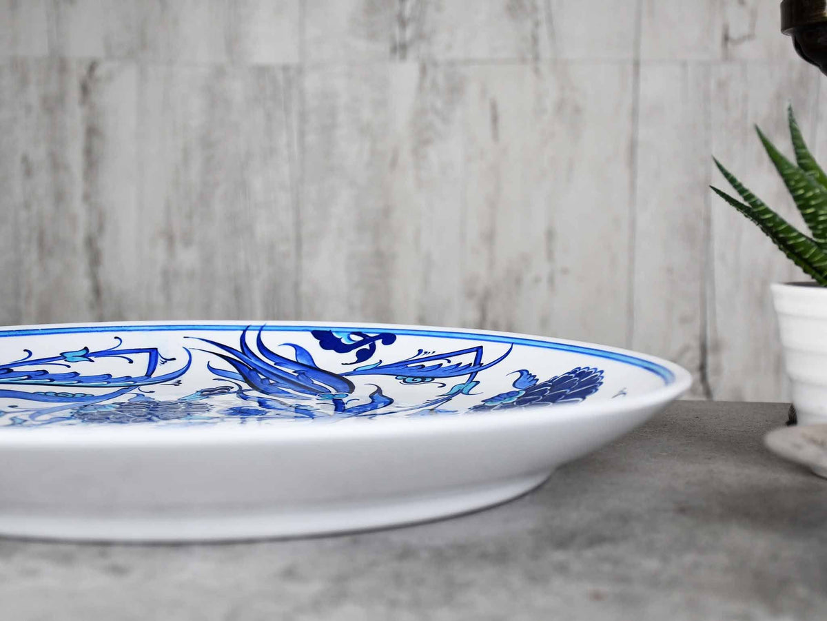 33 cm Turkish Plate Blue Iznik Collection Design 17 Ceramic Sydney Grand Bazaar 