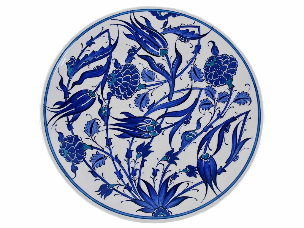 33 cm Turkish Plate Blue Iznik Collection Design 19 Ceramic Sydney Grand Bazaar 
