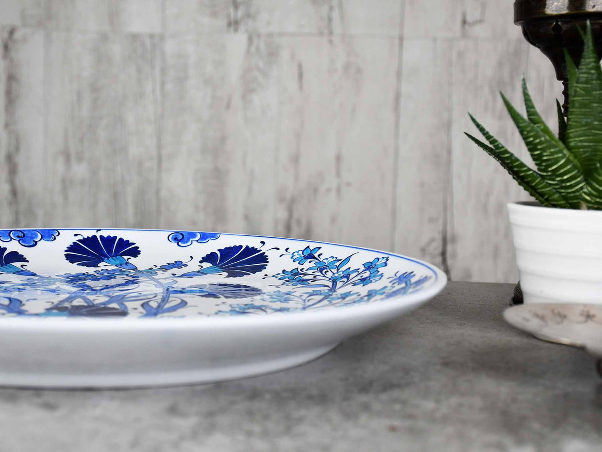33 cm Turkish Plate Blue Iznik Collection Design 20 Ceramic Sydney Grand Bazaar 