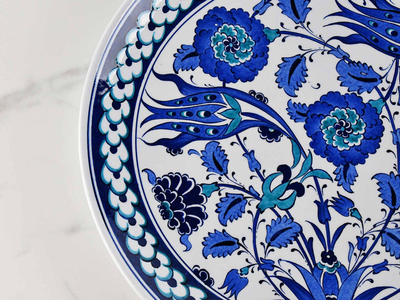 33 cm Turkish Plate Blue Iznik Collection Design 21 Ceramic Sydney Grand Bazaar 