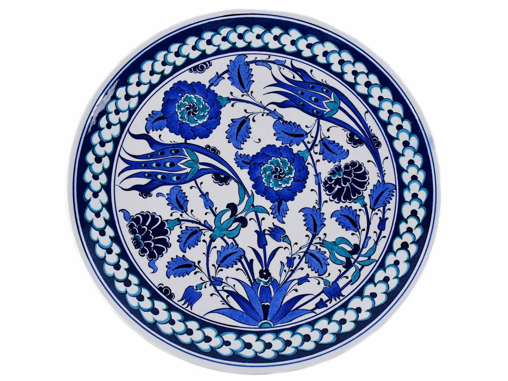 33 cm Turkish Plate Blue Iznik Collection Design 21 Ceramic Sydney Grand Bazaar 