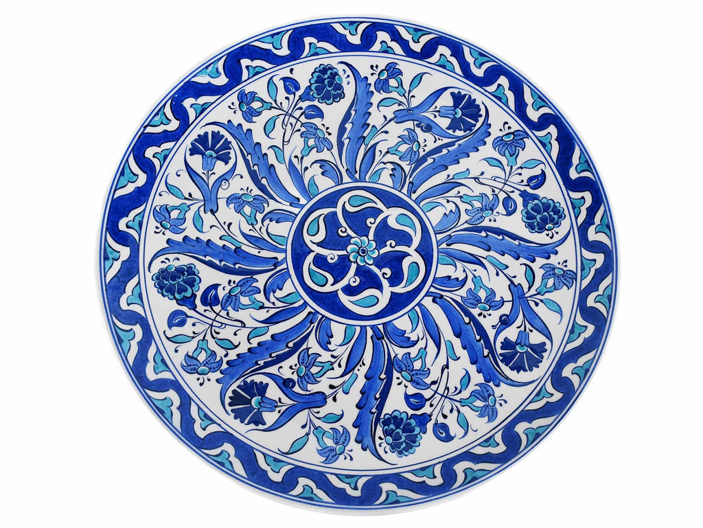 33 cm Turkish Plate Blue Iznik Collection Design 3 Ceramic Sydney Grand Bazaar 