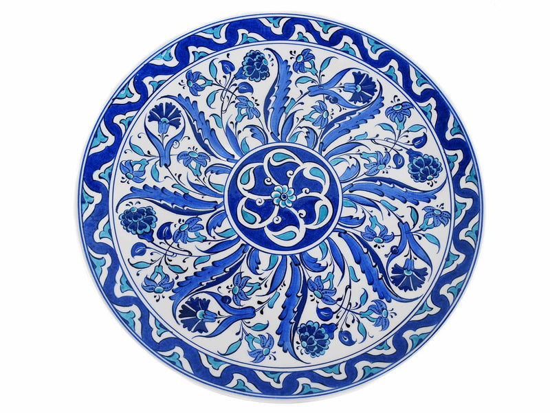 33 cm Turkish Plate Blue Iznik Collection Design 3 Ceramic Sydney Grand Bazaar 