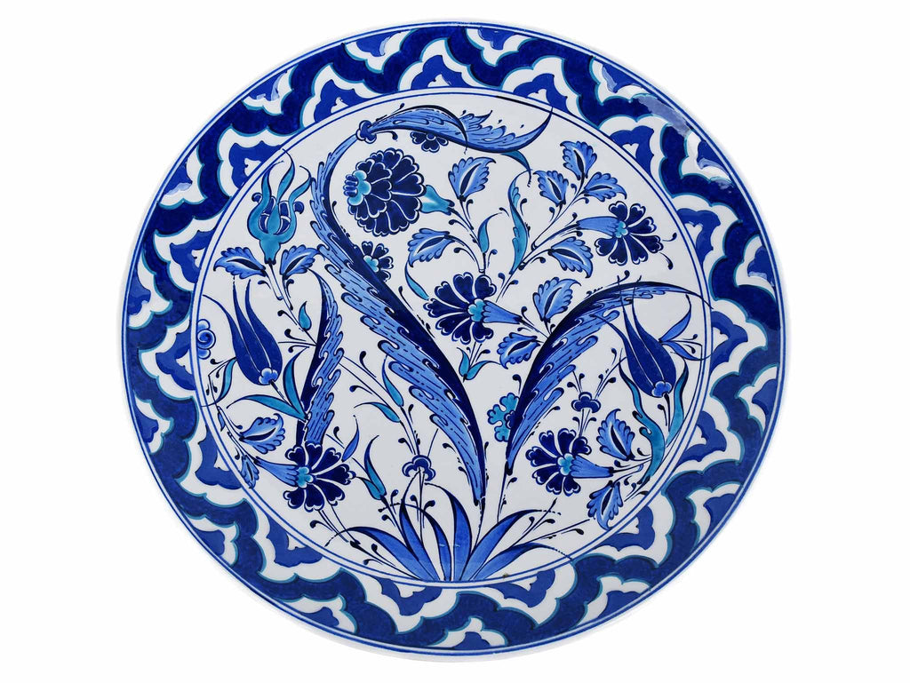 33 cm Turkish Plate Blue Iznik Collection Design 5 Ceramic Sydney Grand Bazaar 