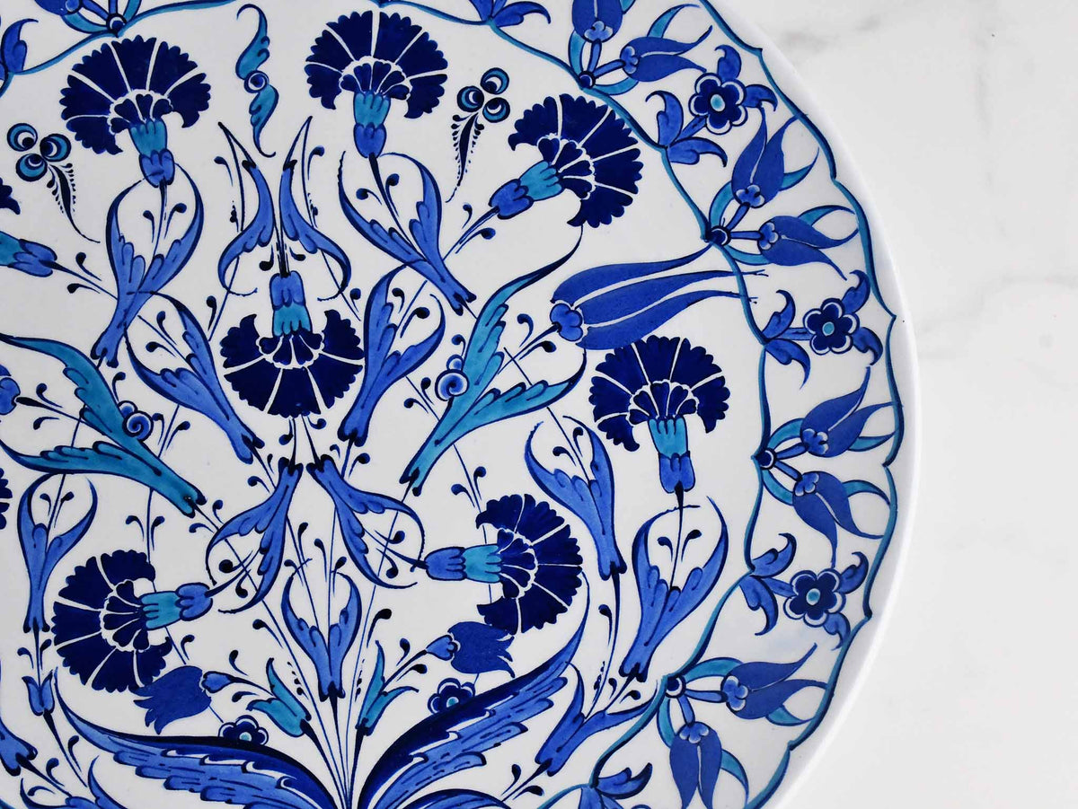 33 cm Turkish Plate Blue Iznik Collection Design 6 Ceramic Sydney Grand Bazaar 