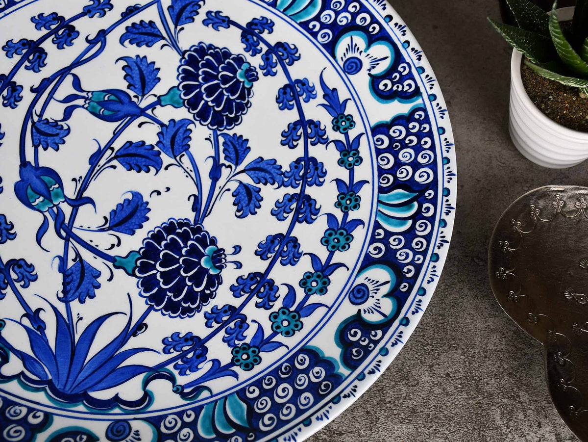 33 cm Turkish Plate Blue Iznik Collection Design 7 Ceramic Sydney Grand Bazaar 