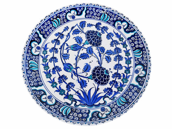 33 cm Turkish Plate Blue Iznik Collection Design 7 Ceramic Sydney Grand Bazaar 