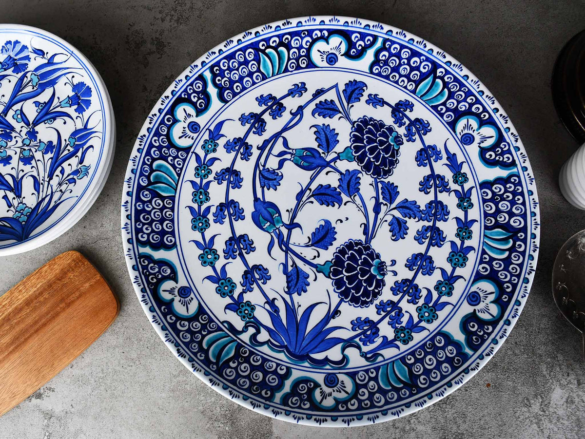 33 cm Turkish Plate Blue Iznik Collection Design 7 Ceramic Sydney Grand Bazaar 