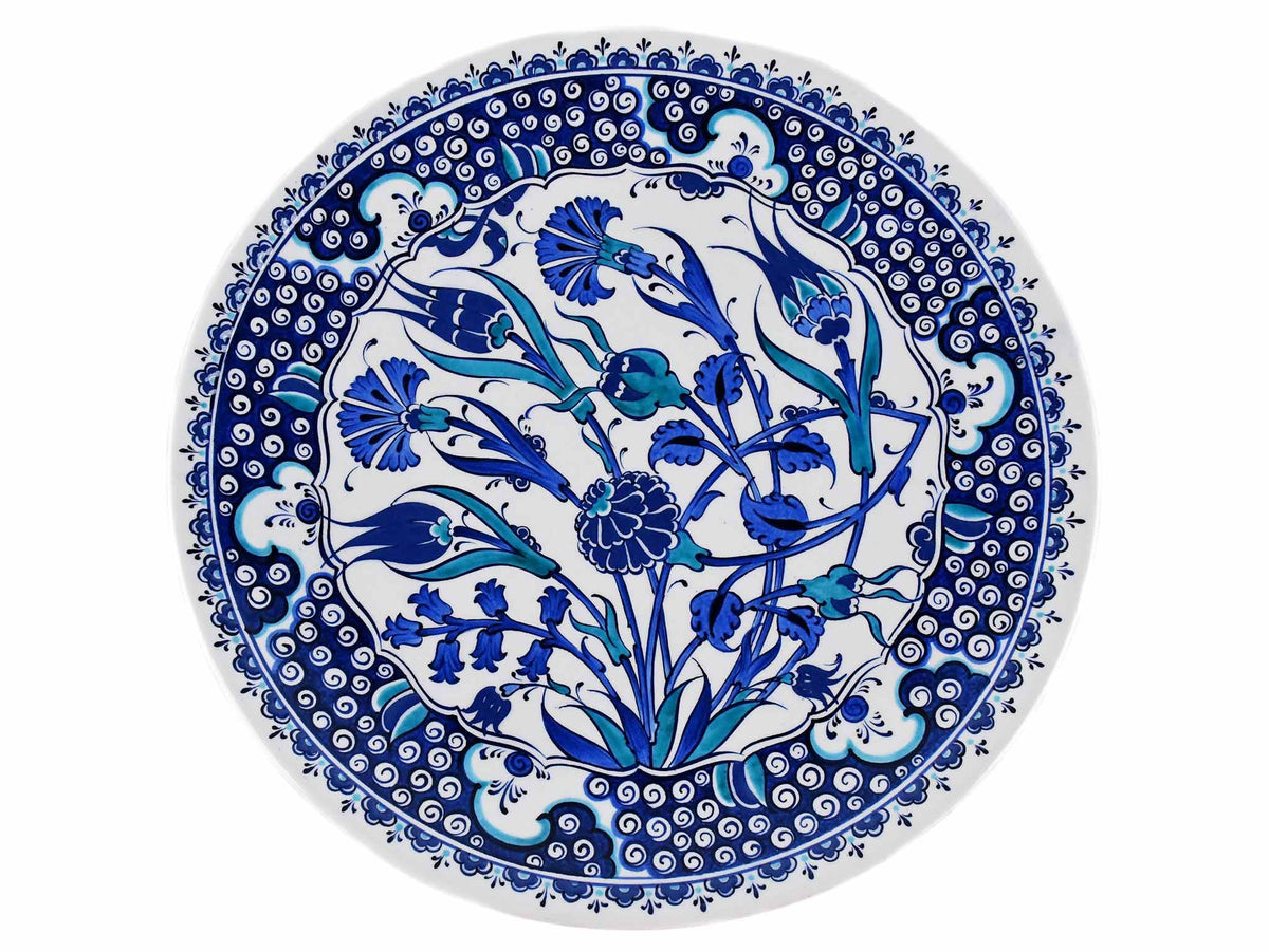 33 cm Turkish Plate Blue Iznik Collection Design 9 Ceramic Sydney Grand Bazaar 