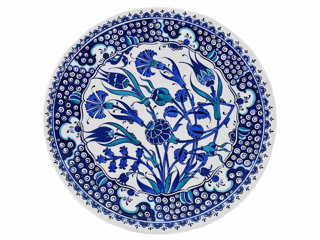 33 cm Turkish Plate Blue Iznik Collection Design 9 Ceramic Sydney Grand Bazaar 