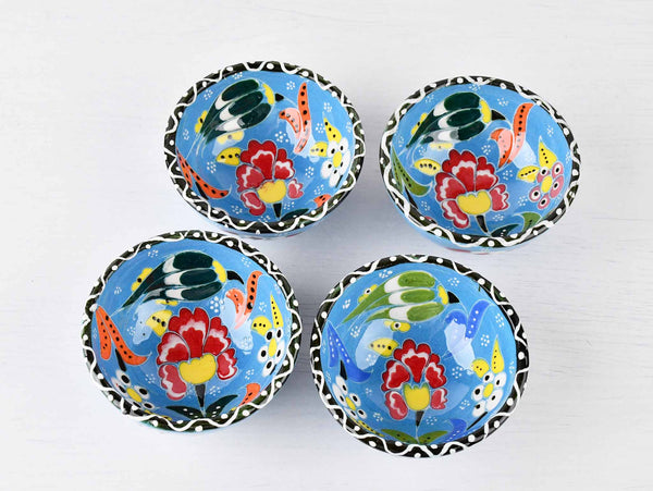 5 cm Turkish Bowl Flower Collection Set of 4 Ceramic Sydney Grand Bazaar Light blue 