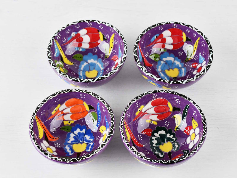 5 cm Turkish Bowl Flower Collection Set of 4 Ceramic Sydney Grand Bazaar Purple 3 