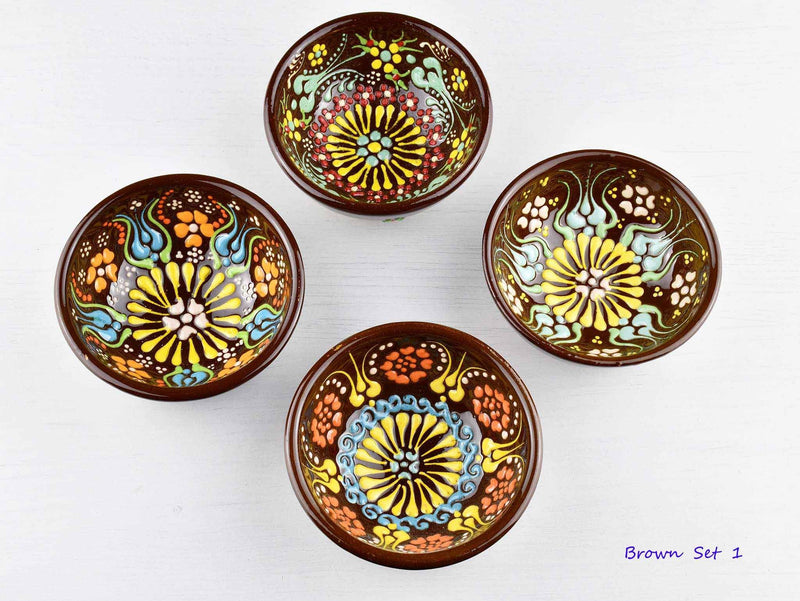 5 cm Turkish Bowls Dantel Collection Set of 4 Ceramic Sydney Grand Bazaar Brown 1 