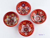 5 cm Turkish Bowls Dantel Collection Set of 4 Ceramic Sydney Grand Bazaar Red 7 