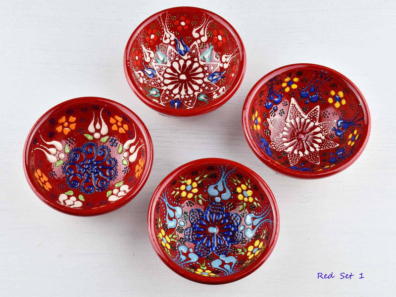 5 cm Turkish Bowls Dantel Collection Set of 4 Ceramic Sydney Grand Bazaar Red 1 