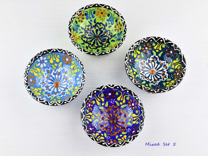 5 cm Turkish Bowls Dantel Nimet Set of 4 Ceramic Sydney Grand Bazaar Mixed set 5 