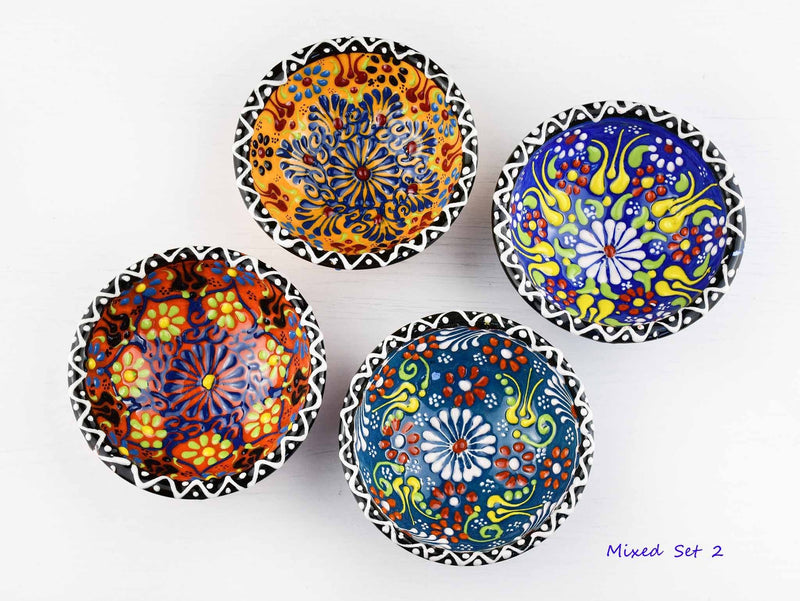5 cm Turkish Bowls Dantel Nimet Set of 4 Ceramic Sydney Grand Bazaar Mixed set 2 