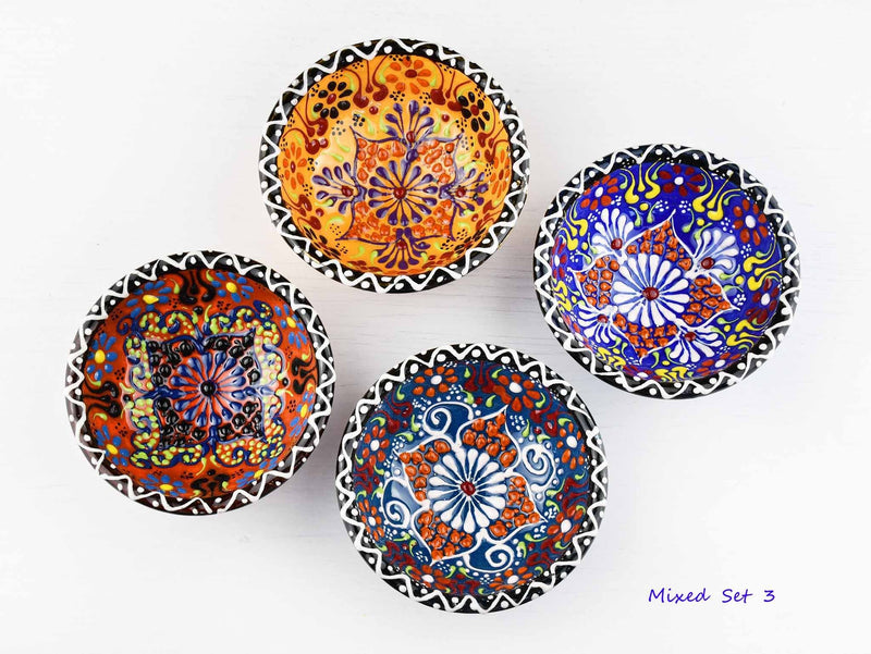 5 cm Turkish Bowls Dantel Nimet Set of 4 Ceramic Sydney Grand Bazaar Mixed set 3 