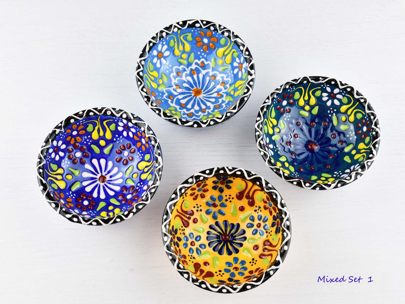 5 cm Turkish Bowls Dantel Nimet Set of 4 Ceramic Sydney Grand Bazaar Mixed set 1 