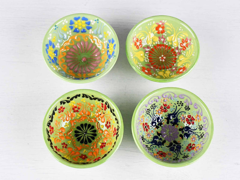 5 cm Turkish Bowls Dantel Set of 4 Ceramic Sydney Grand Bazaar Light green 