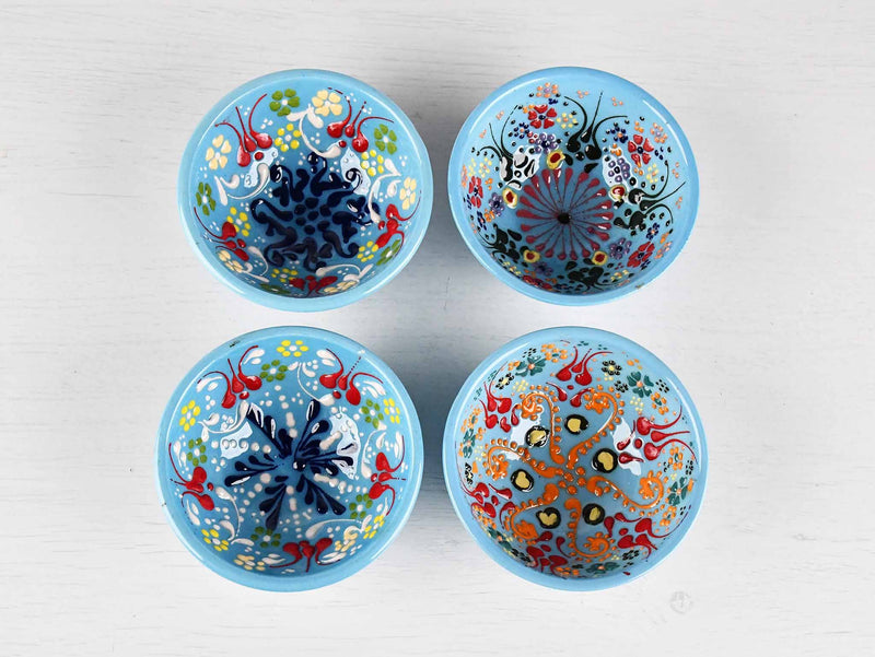 5 cm Turkish Bowls Dantel Set of 4 Ceramic Sydney Grand Bazaar Light blue 