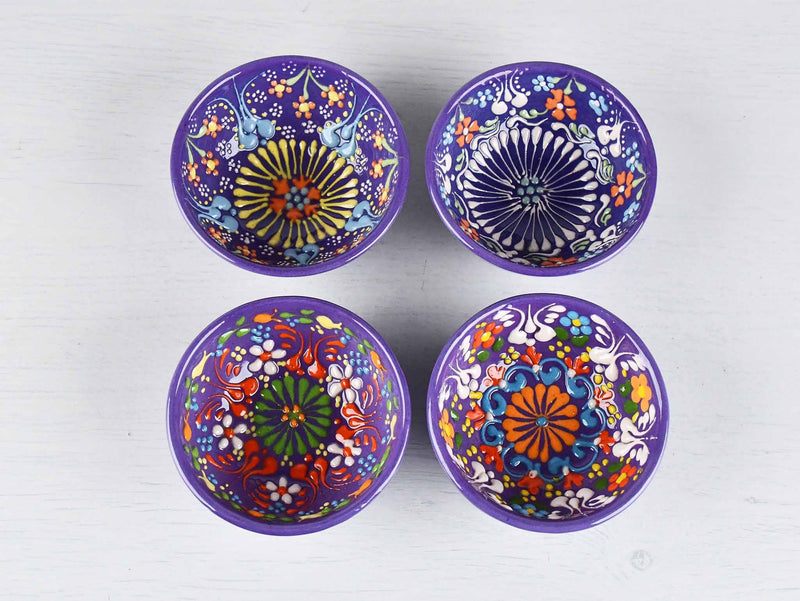 5 cm Turkish Bowls Dantel Set of 4 Ceramic Sydney Grand Bazaar Purple 