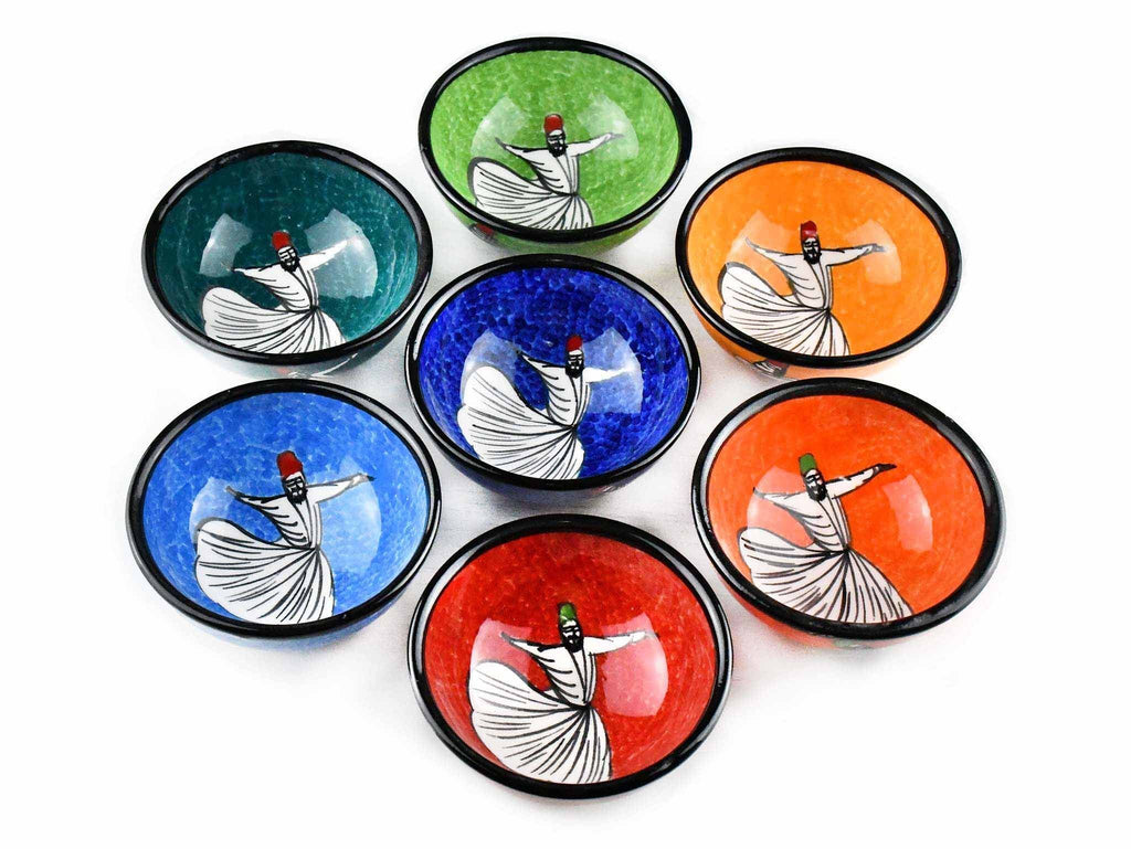 5 cm Turkish Bowls Dervishes Collection Set of 7 Ceramic Sydney Grand Bazaar 